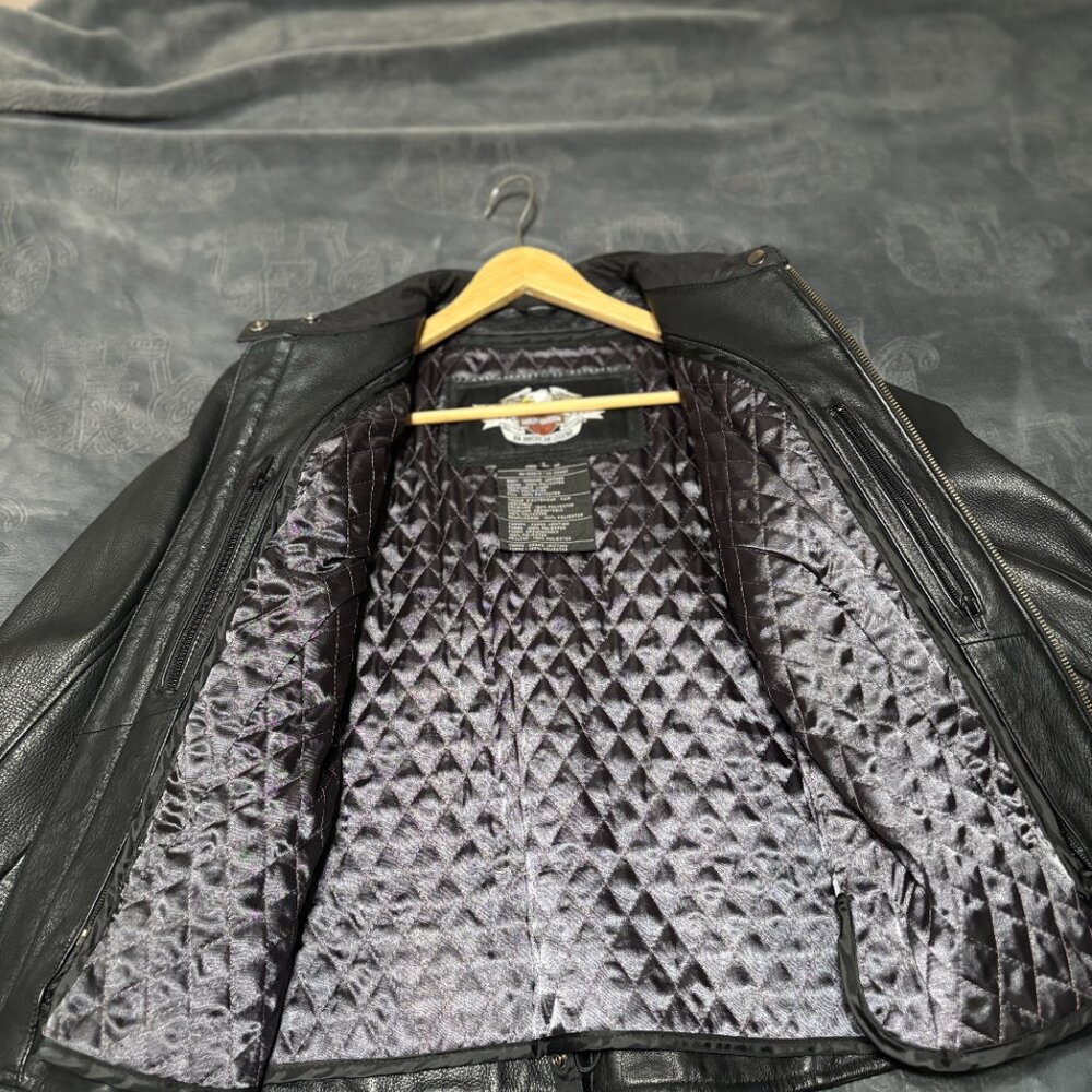 Genuine Harley Davidson Women's Leather Jacket Large L - Picture 4 of 7